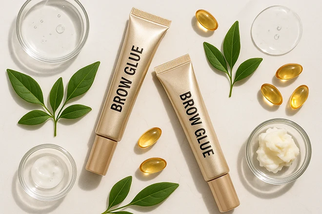 Aesthetic Skincare Brow Glue Flat Lay - 111