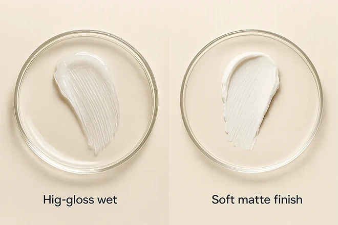 Glossy vs Matte Brow Wax - 123