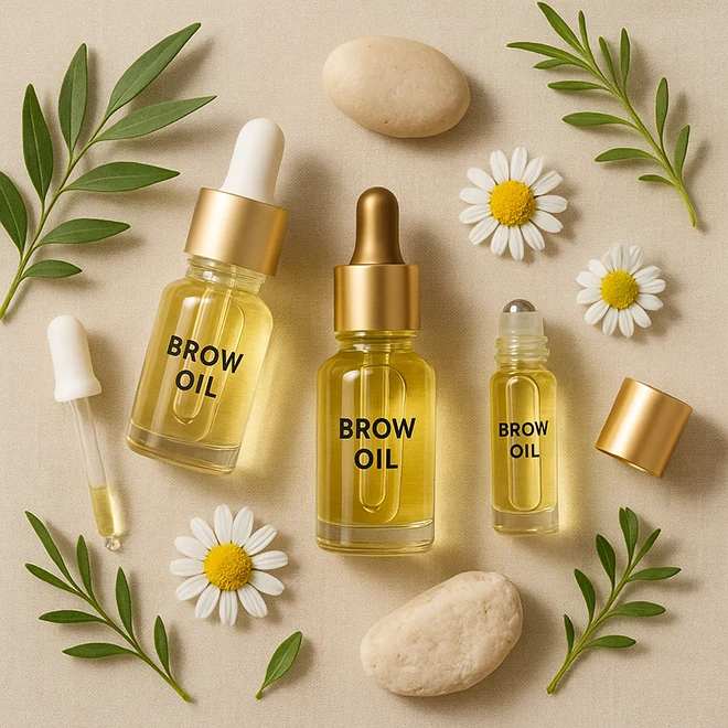 Luxurious Skincare Brow Oil Flat Lay -112